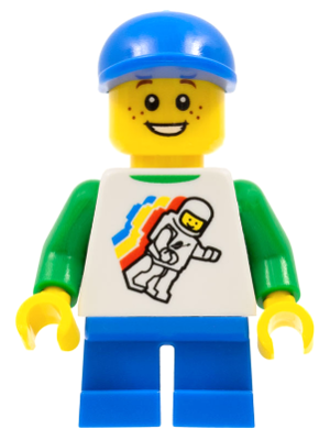 Минифигурка Lego Classic Space Minifigure Floating Pattern, Blue Short Legs, Blue Short Bill Cap  twn224 U