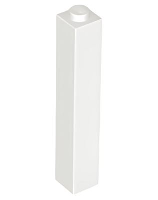 Деталь Lego Кубик Brick 1 x 1 x 5 - Solid Stud 2453b White N