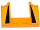 Wedge 3 x 4 x 2/3 Curved with Cutout with 2 Black Triangles on Bright Light Orange Background Pattern (Stickers) - Set 75909, 11291pb02  