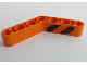Technic, Liftarm, Modified Bent Thick 1 x 7 (4 - 4) with Black and Orange Danger Stripes Pattern Model Left Side (Sticker) - Set 42071, 32348pb015L  