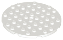 Plate, Round 8 x 8 with Hole, 74611 White N