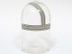 Panel 3 x 3 x 6 Corner Convex with Curved Top with Light Bluish Gray and Dark Bluish Gray SW The Razor Crest Canopy Pattern Model Left Side, 6059pb03L  