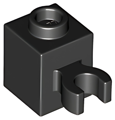 Деталь LEGO Brick, Modified 1 x 1 with Open O Clip (Vertical Grip) - Hollow Stud 30241b (60475b, 65460) Black U
