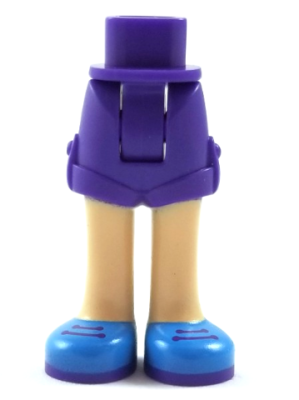 Mini Doll Hips and Shorts Folded Hem with Light Nougat Legs and Dark Azure Shoes with Dark Purple Soles and Laces Pattern - Thick Hinge, 11202c00pb12 Dark Purple U