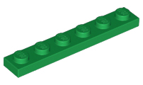Plate 1 x 6, 3666 Green N