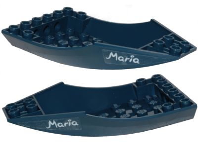 Cockpit 10 x 6 x 2 Curved with 'Maria' Pattern on Both Sides (Stickers) - Set 70419, 47406pb002 Dark Blue U