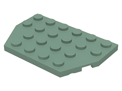 Деталь LEGO Wedge, Plate 4 x 6 Cut Corners 32059 Sand Green U