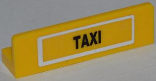 Panel 1 x 4 x 1 with Black 'TAXI' in White Rectangle Pattern (Sticker) - Set 7937, 30413pb030 Yellow U