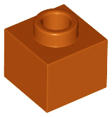 Brick, Modified 1 x 1 x 2/3 with Open Stud, 86996 Dark Orange N