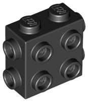 Brick, Modified 1 x 2 x 1 2/3 with Studs on Side and Ends, 67329 Black U