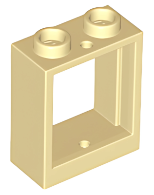 Деталь LEGO  Lego Window 1 x 2 x 2 Flat Front 60592 (79128) Tan U