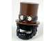 Minifigure, Hair Combo, Hair and Beard with Top Hat Large with Band with Goggles with Glasses Pattern, 35179pb01  