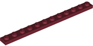 Plate 1 x 12, 60479 Dark Red U