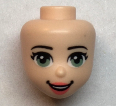 Mini Doll, Head Friends with Sand Green Eyes, Coral Lips and Open Mouth Pattern, 66467 Light nougat U