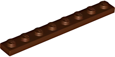 Деталь LEGO Plate 1 x 8 3460 Reddish Brown U