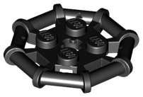 Plate, Modified 2 x 2 with Bar Frame Octagonal, Reinforced, Completely Round Studs, 75937 Black N