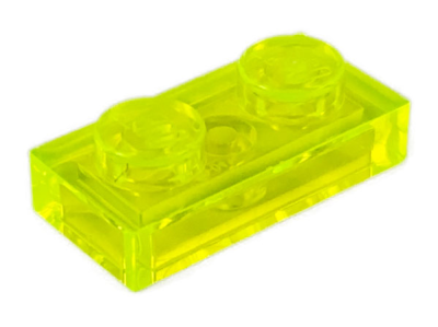 Plate 1 x 2, 3023 Trans-Neon Green U