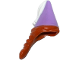 Minifigure, Hair Combo, Hair with Hat, Hair in Braid and Medium Lavender Cone with White Ribbon Pattern, 17348pb01  