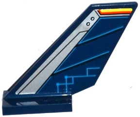 Tail Shuttle with Silver Edge and Dark Blue Rudder with Circuitry Pattern on Left Side (Sticker) - Set 70315, 6239pb060L Dark Blue U