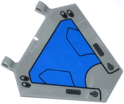 Flag 5 x 6 Hexagonal with Blue Milano Spaceship Pattern (Sticker) - Set 76021, x1435pb007 Light Bluish Gray U