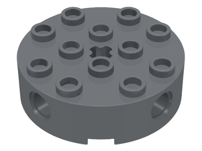 Brick 4 x 4 Round with Holes 6222 Dark Bluish Gray U
