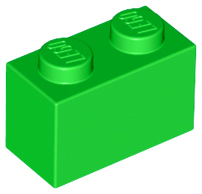 Brick 1 x 2, 3004 Bright Green N