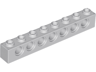 Technic, Brick 1 x 8 with Holes, 3702 Light Bluish Gray N