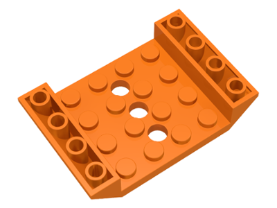 Slope, Inverted 45 6 x 4 Double with 4 x 4 Cutout and 3 Holes, 60219 Orange U