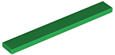 Деталь LEGO Tile 1 x 8 4162 (40929) Green U 