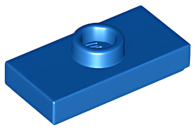Деталь LEGO Plate, Modified 1 x 2 with 1 Stud with Groove and Bottom Stud Holder (Jumper) 15573 (78823) Blue N
