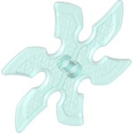 Technic Circular Saw Blade with Pin Hole and Six Teeth (Large Shuriken Throwing Star), 41125 Trans-Light Blue U