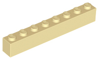 Brick 1 x 8, 3008 Tan U