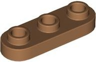 Plate, Round 1 x 3 with Open Studs, 77850 Medium Nougat N