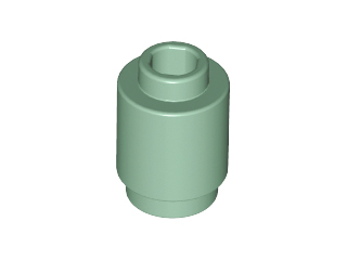 Brick, Round 1 x 1, 3062 Sand Green U