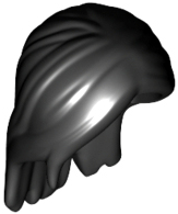 Mini Doll, Hair Long, Parted in Front and Swept Back Over Shoulders, 28321 Black U