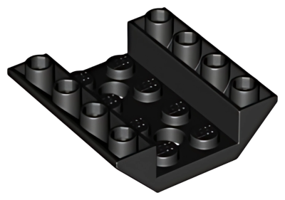 Деталь LEGO Lego Slope, Inverted 45 4 x 4 Double with 2 Holes 72454 Black U