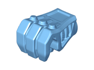 Large Figure Hand, Fist Mechanical with Pin Hole and 3mm Bar Slot, 27329 Medium Blue U