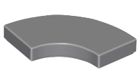 Tile, Round Corner 2 x 2 Macaroni, 27925 Dark Bluish Gray N