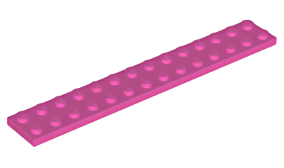 Деталь LEGO Plate 2 x 14 91988 Dark Pink U