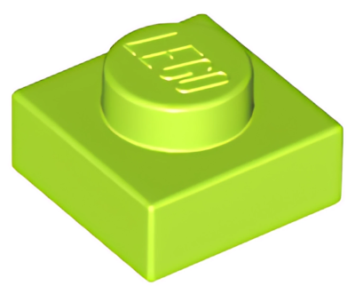 Деталь LEGO Plate 1 x 1 3024 (28554, 30008) Lime U