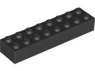 Brick 2 x 8, 3007 Black U