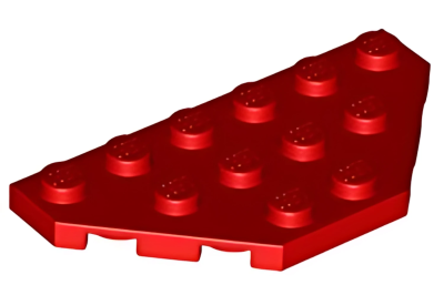Деталь LEGO Wedge, Plate 3 x 6 Cut Corners 2419 (43127) Red U