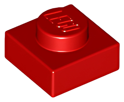 Деталь LEGO Plate 1 x 1 3024 (28554, 30008) Red N