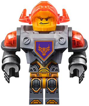 Минифигурка Lego Axl - Trans-Neon Orange Visor, Flat Silver Torso nex069