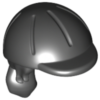 Mini Doll, Hair Combo, Hair with Hat, Long Ponytail, Side Bangs, Hole in Back with Molded Black Horse Riding Helmet Pattern, 92254pb01 Black U