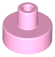 Tile, Round 1 x 1 with Bar and Pin Holder, 20482 Bright Pink N
