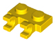 Plate, Modified 1 x 2 with 2 U Clips (Horizontal Grip), 60470 Yellow U