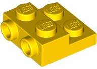 Plate, Modified 2 x 2 x 2/3 with 2 Studs on Side - Hollow Bottom Tube, 4304 Yellow N