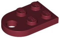 Plate, Modified 2 x 3 with Hole, 3176 Dark Red U