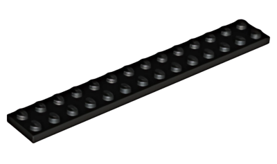 Деталь LEGO Plate 2 x 14 91988 Black U